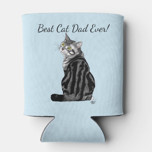 Silver Tabby Vaderdag Blikjeskoeler (Achterkant)