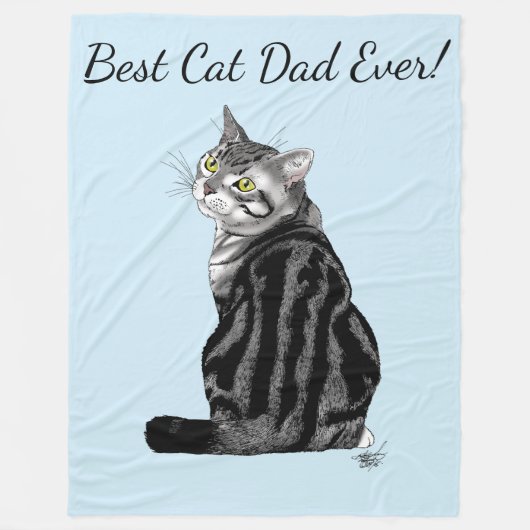 Silver Tabby Vaderdag Fleece Deken (Voorkant)