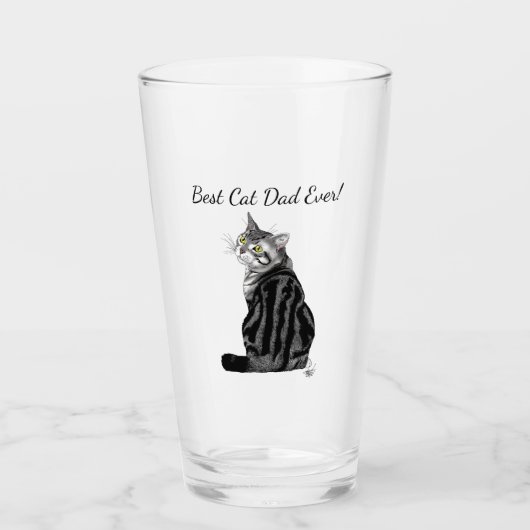 Silver Tabby Vaderdag Glas (Voorkant)