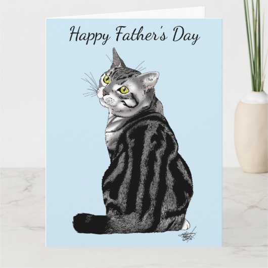 Silver Tabby Vaderdag Kaart (Voorkant)