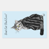 Silver Tabby Vaderdag Rechthoekige Sticker (Voorkant)