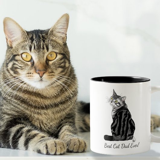 Silver Tabby Vaderdag Tweekleurige Koffiemok
