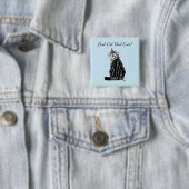 Silver Tabby Vaderdag Vierkante Button 5,1 Cm (In situ)