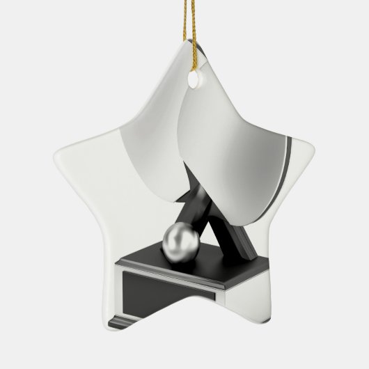 Silver table tennis trofee keramisch ornament (Rechts)