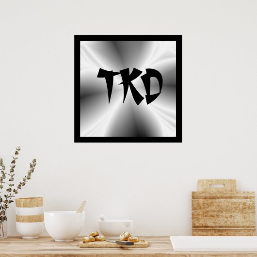 Silver Taekwondo TKD Poster (Keuken)