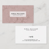 Silver & Tan geometrisch patroon Visitekaartje (Voorkant / Achterkant)