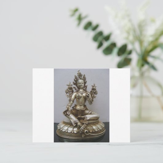 SILVER TARA BUDDHIST GODDESS BRIEFKAART (Staand voorkant)