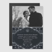 Silver Tarot Kaart Wedding Magnetic Photo Card Magnetische Uitnodiging (Voorkant / Achterkant)