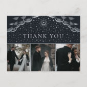 Silver Tarot Wedding Bedankt Foto Briefkaart (Voorkant)