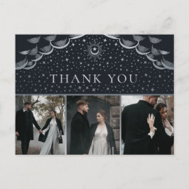 Silver Tarot Wedding Bedankt Foto Briefkaart