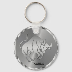 Silver Taurus ♉ de Bull - Zodiac Horoscope Sleutelhanger