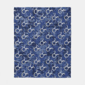 Silver Taurus Zodiac Sign Navy Blue Digital Camo Fleece Deken (Voorkant)