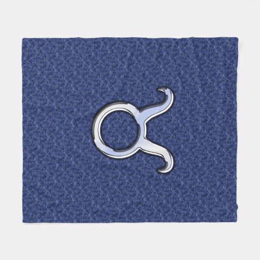 Silver Taurus Zodiac Sign Navy Blue Digital Camo Fleece Deken (Voorkant (Horizontaal))