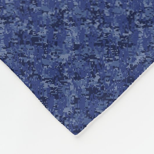 Silver Taurus Zodiac Sign Navy Blue Digital Camo Fleece Deken (Hoek)