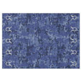 Silver Taurus Zodiac Sign Navy Blue Digital Camo Tafelkleed (Voorkant (Horizontaal))