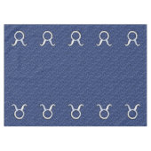 Silver Taurus Zodiac Sign Navy Blue Digital Camo Tafelkleed (Voorkant (Horizontaal))
