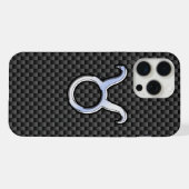 Silver Taurus Zodiac-teken op koolstofvezel afdruk iPhone Hoesje (Achterkant horizontaal)