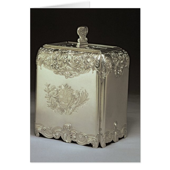 Silver tea canister van Paul de Lamerie (Voorkant)