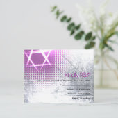 SILVER TEXTURE STAR Bar Bat Mitzvah Reply Kaart (Staand voorkant)