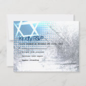 SILVER TEXTURE STAR Bar Bat Mitzvah Reply Kaart (Voorkant)