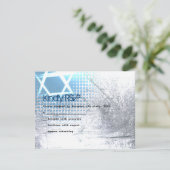 SILVER TEXTURE STAR Bar Bat Mitzvah Reply Kaart (Staand voorkant)