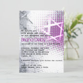 SILVER TEXTURE STAR Bar Bat Mitzvah Uitnodiging (Staand voorkant)