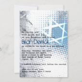 SILVER TEXTURE STAR Bar Bat Mitzvah Uitnodiging (Voorkant)