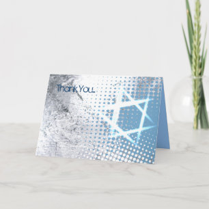 SILVER TEXTURE STAR Dank u Wenskaart Bedankkaart
