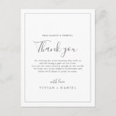 Silver Thank You Reception Card minimaliseren Briefkaart (Voorkant)