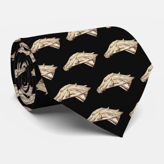 Silver Thoroughbred racehorse op een Stropdas (Opgerold)