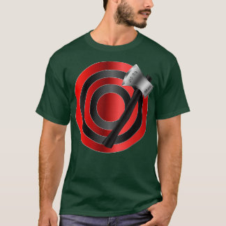 Silver Throwing Hatchet Red op Black Throwing Targ T-shirt