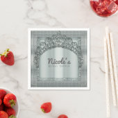 Silver Tiara Crown & Diamond Bling Party Elegant Servetten (Insitu)