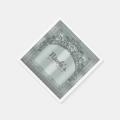 Silver Tiara Crown & Diamond Bling Party Elegant Servetten (Hoek)