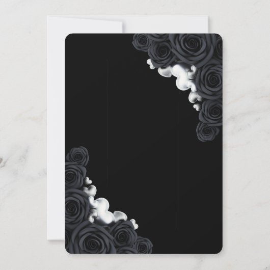 Silver Tiara, Lichtzwarte Rozen Quinceañera Kaart (Achterkant)