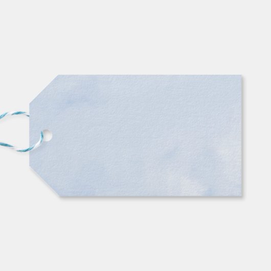 Silver Tiara Light Blue Floral Quinceanera Party Cadeaulabel (Achterkant Horizontaal)