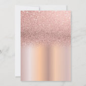 Silver Tiara, Roos Gold Glitter Sweet 16 Party Kaart (Achterkant)