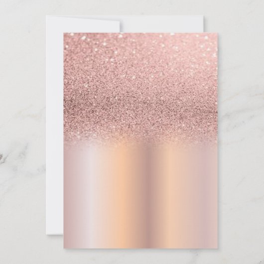 Silver Tiara, Roos Gold Glitter Sweet 16 Party Kaart (Achterkant)