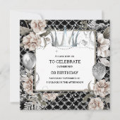 Silver tiara shabby chic floral mermaid schalen kaart (Voorkant)