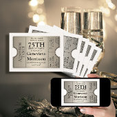 Silver Ticket Style 75th Birthday Party nodigt uit Kaart