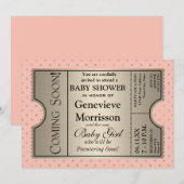 Silver Ticket Style Nieuwe Baby Shower Party Uitno Kaart (Voorkant / Achterkant)