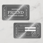 Silver Ticket Style Referral Kaart (Voorkant / Achterkant)
