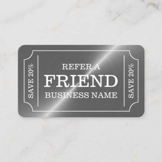 Silver Ticket Style Referral Kaart (Voorkant)
