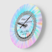 Silver Tie Dye Diamond25th Wedding Jubileum Grote Klok (Hoek)