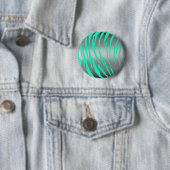 Silver Tiger Stripes Aqua Ronde Button 5,7 Cm (In situ)