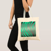 Silver Tiger Stripes Aqua Tote Bag (Voorkant (product))