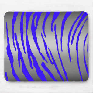 Silver Tiger Stripes Blue Muismat