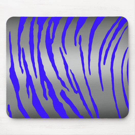 Silver Tiger Stripes Blue Muismat (Voorkant)