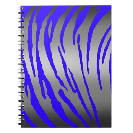 Silver Tiger Stripes Blue Notitieboek (Voorkant)