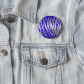Silver Tiger Stripes Blue Ronde Button 5,7 Cm (In situ)