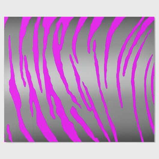 Silver Tiger Stripes roze Cadeaupapier (Vlak)